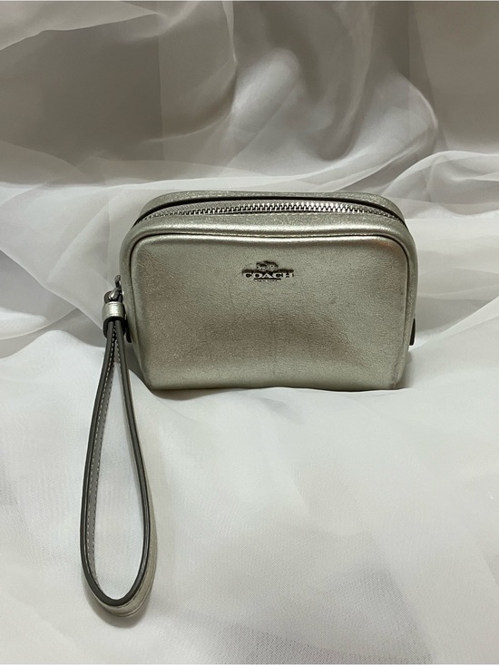 Coach Handbags - Pouch Square Metallic Leather Wristlet